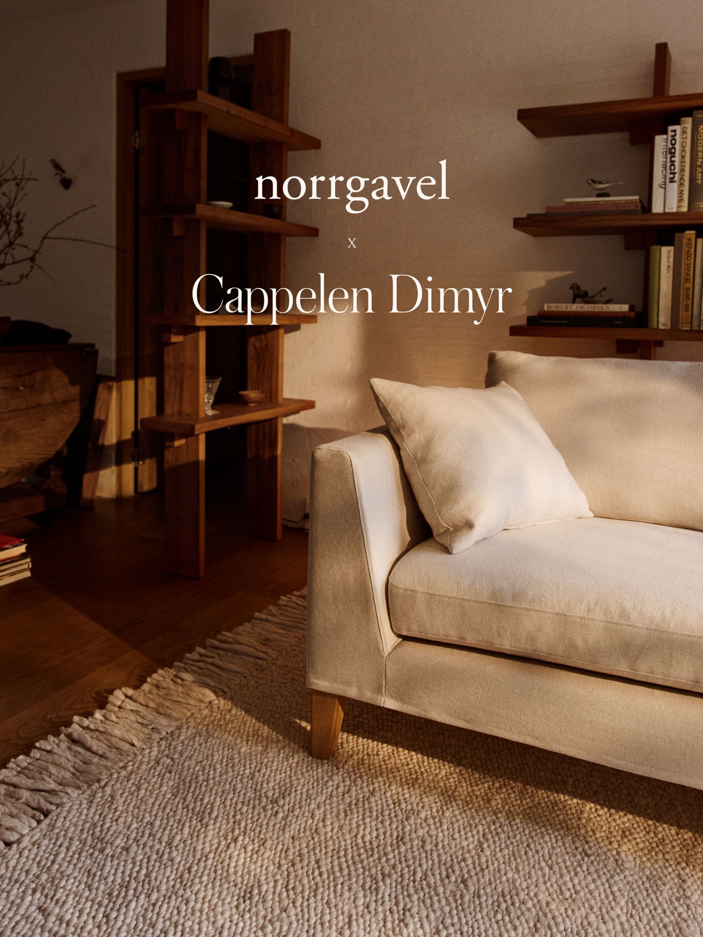 white wool rug with fringes under a white sofa