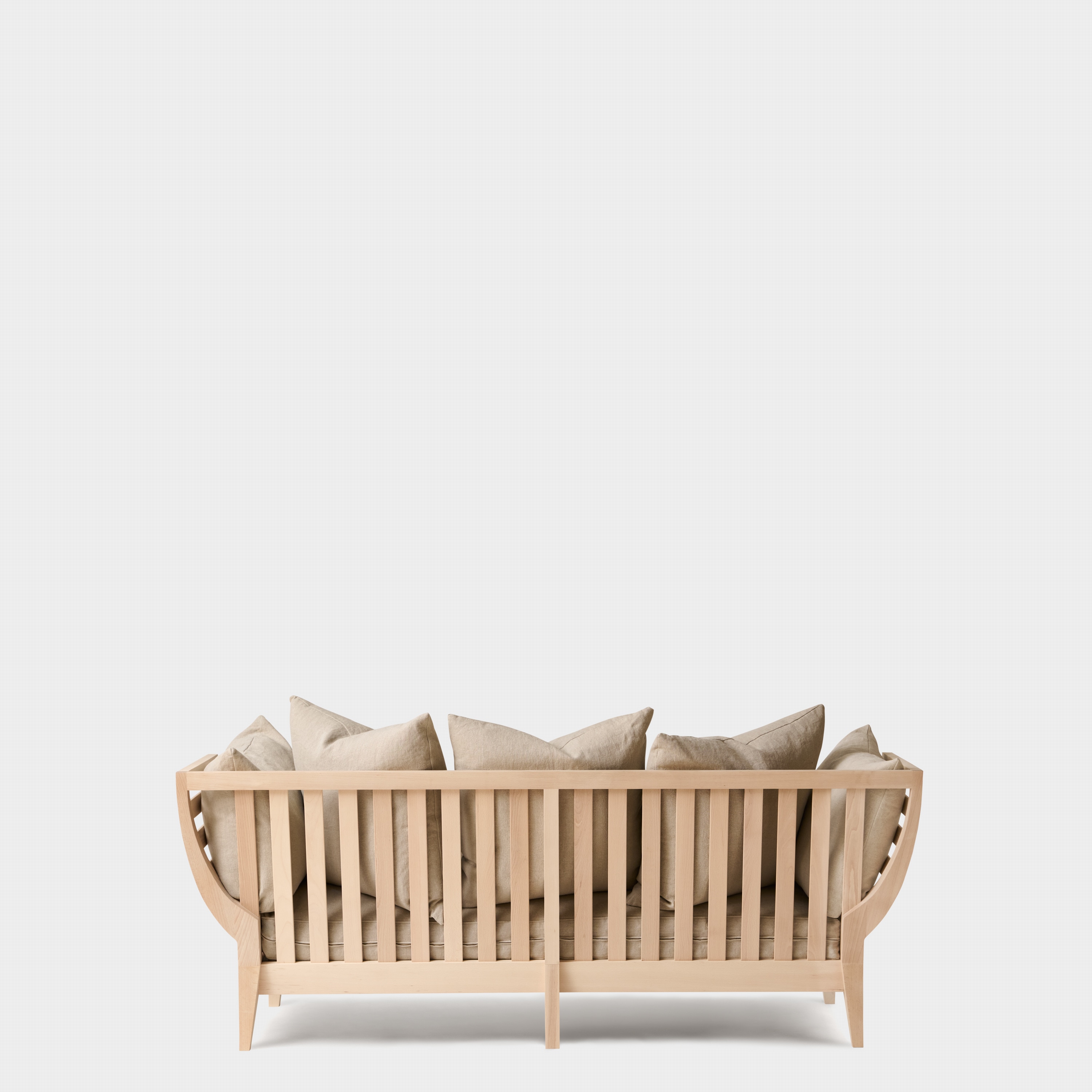 Norrgavels wooden sofa from the back