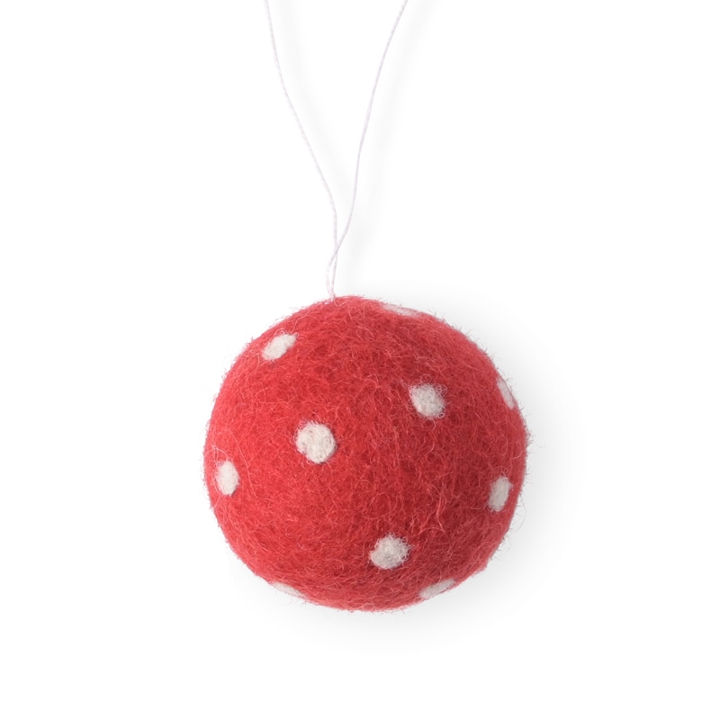 Christmas Ornament Red with White dots