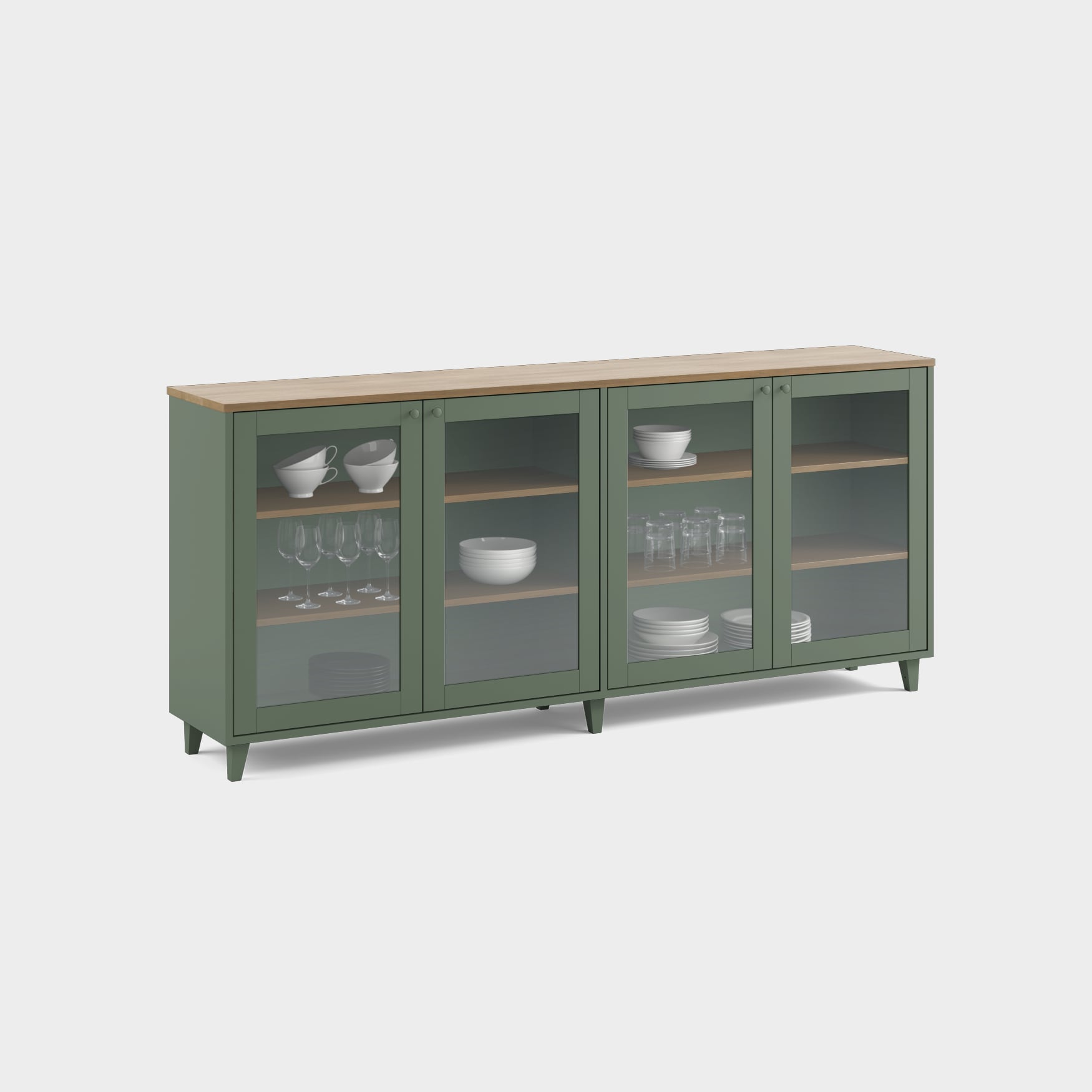 Massiv glass display cabinet