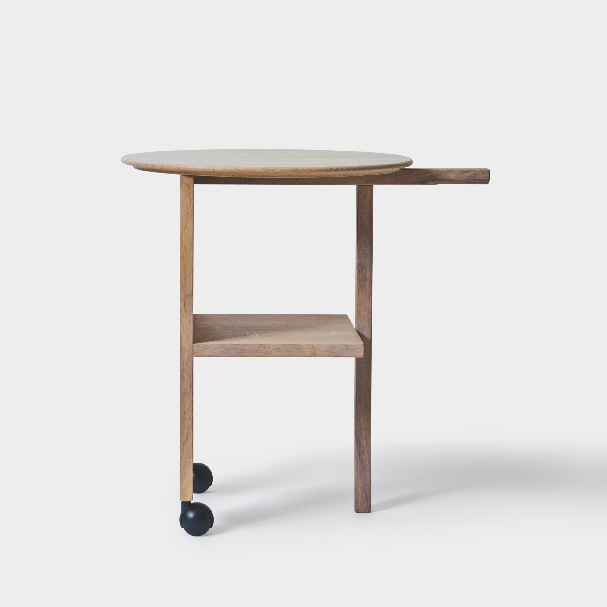 Wheeled Magazine Table Oak