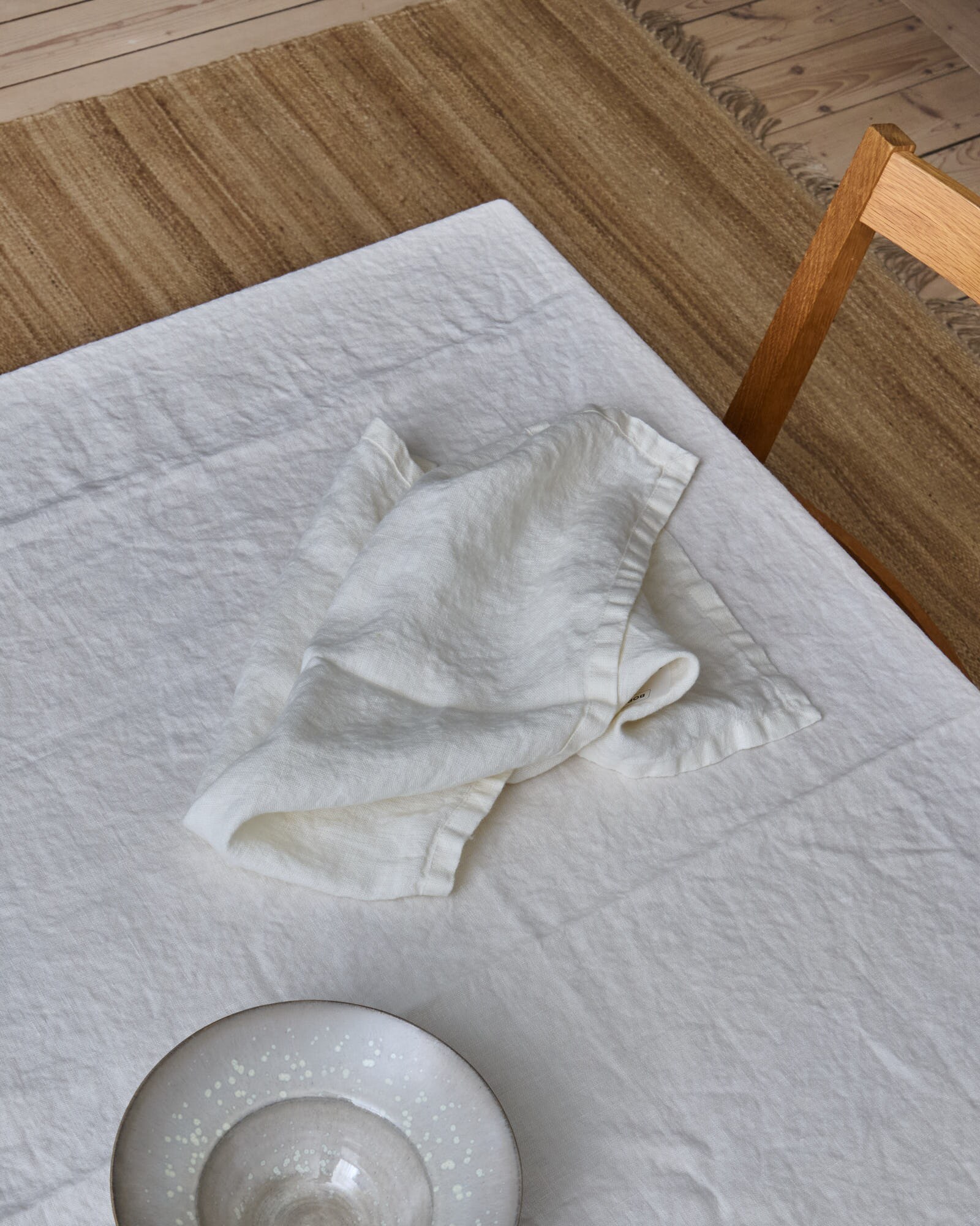Linen tablecloth Eggshell 150x340 cm