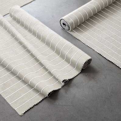 Ribbed mat - pinstripe beige/off white